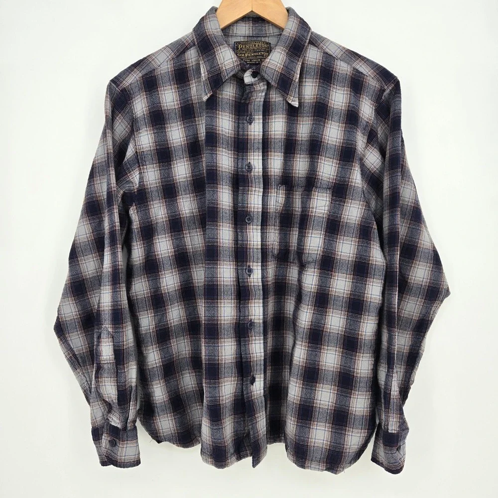 Vtg 60s/70s Sir Pendleton Wool Flannel Shirt Mens XL Plaid USA Made Long Sleeve